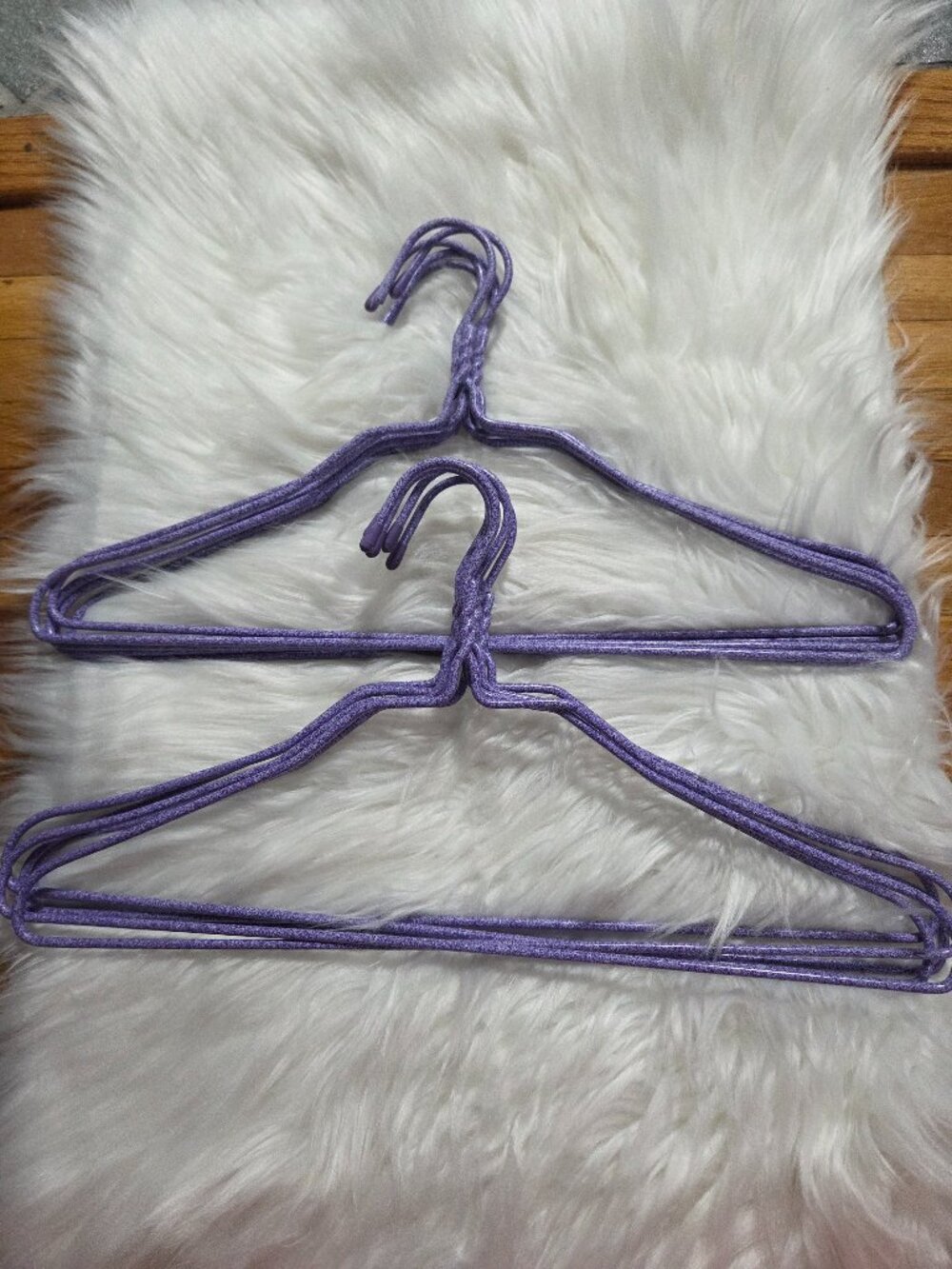 Set of 10 Coated Metal Purple Hangers